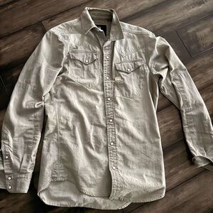 G-Star Men's Casual Light Gray Button Down Shirt